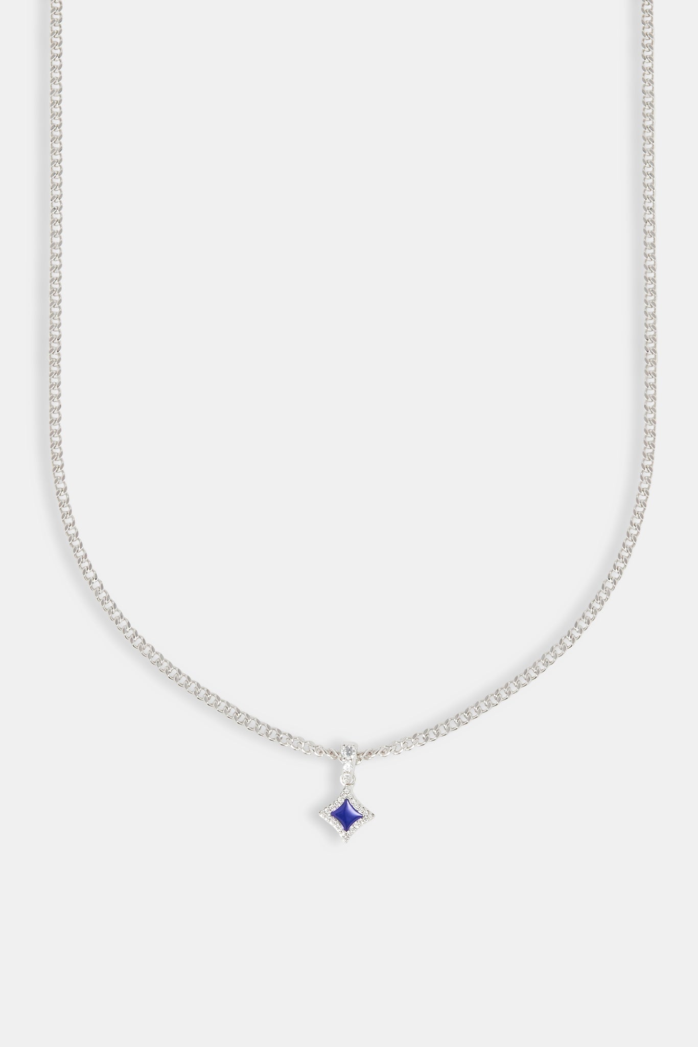 Kubanische Halskette mit blauem Emaille-Sternmotiv – 10 mm